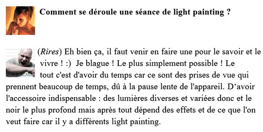Interview Scalp Art light painting