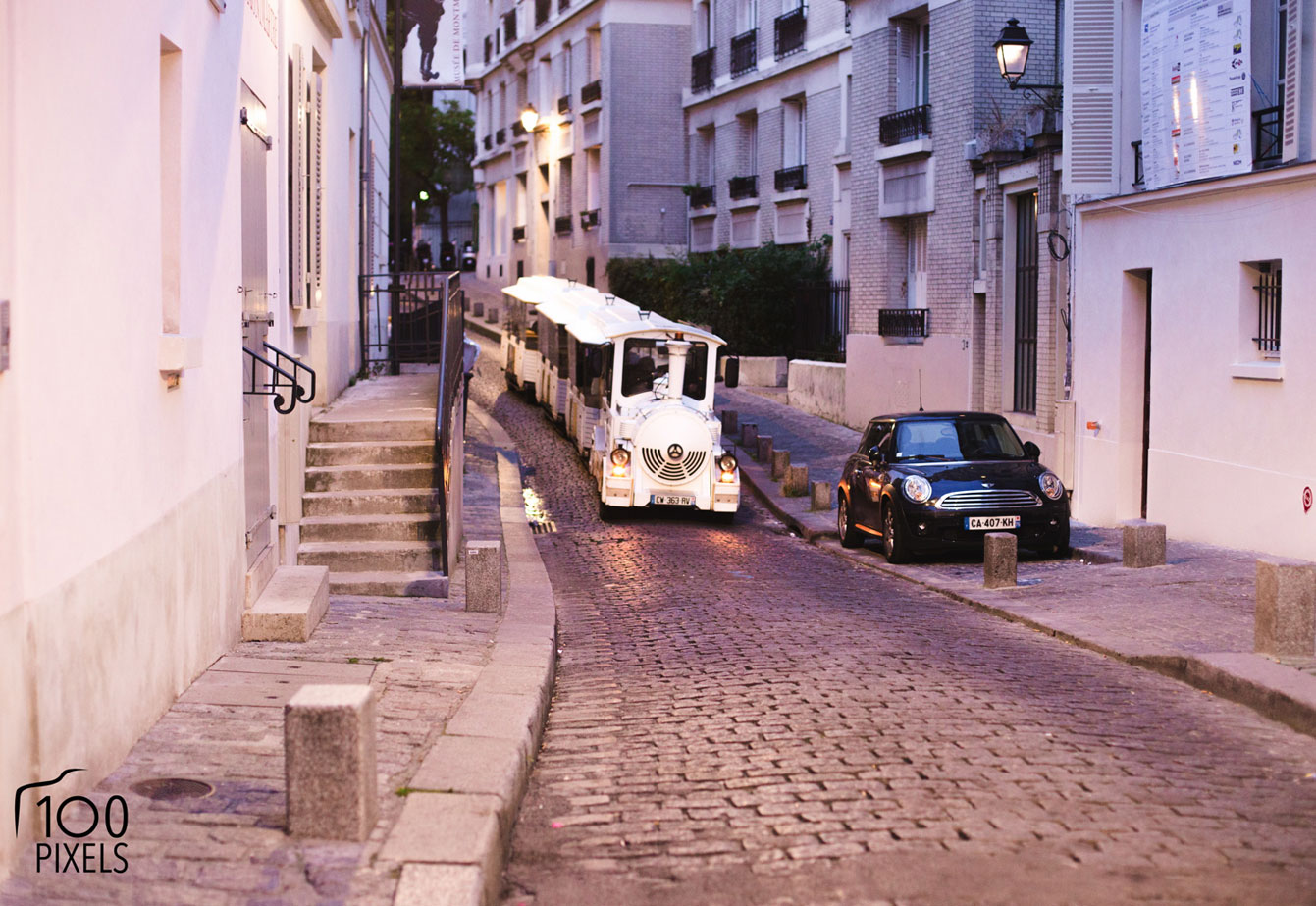 Le petit train de Montmartre qui amène au Musée