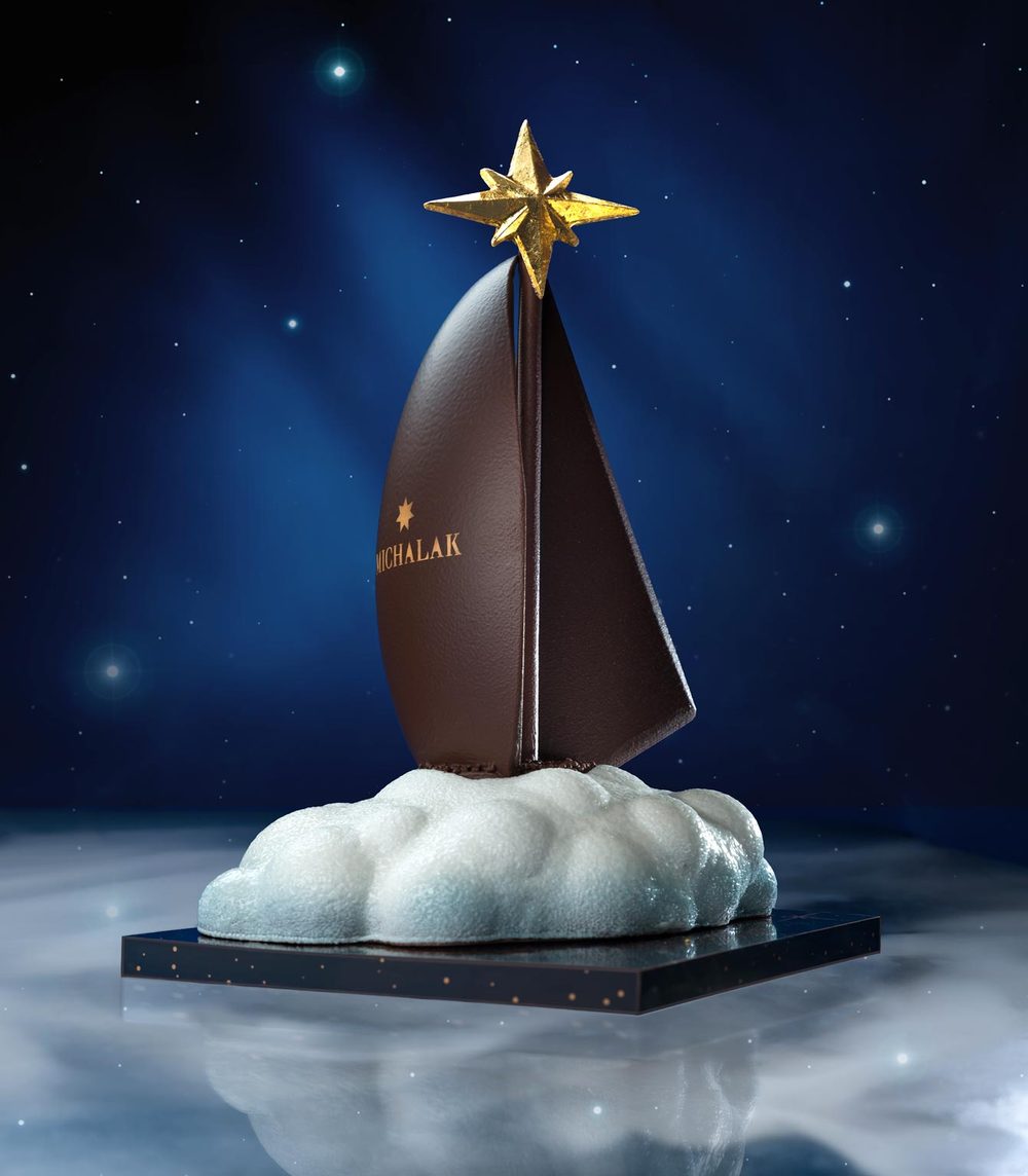 MICHALAK PARIS | Bûche Signature « Décrocher les étoiles », 400 €