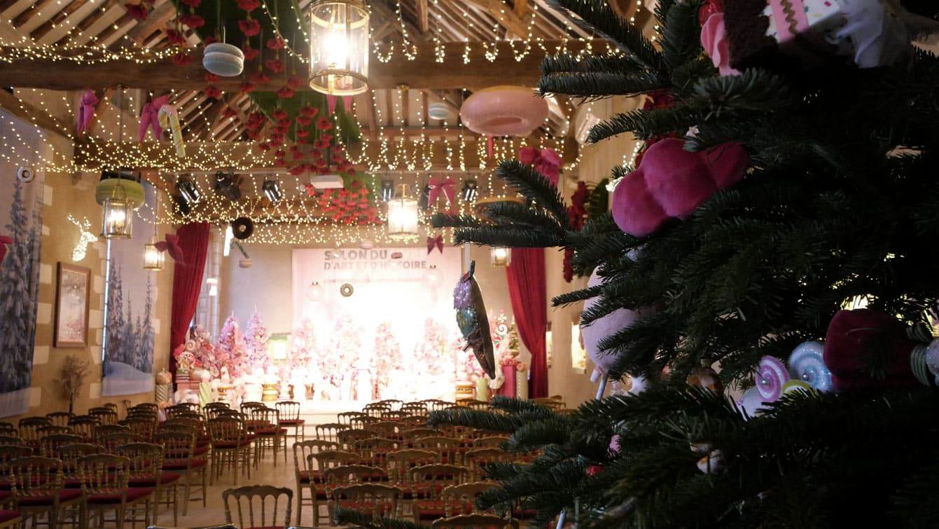 A l'intérieur de l'Orangerie, château de Cheverny, pendant Noel