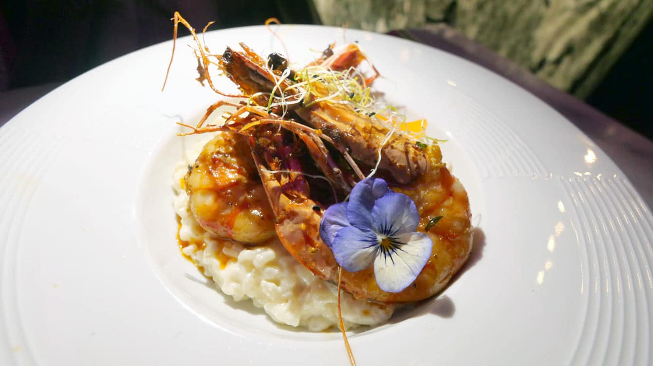 risotto aux gambas flambées