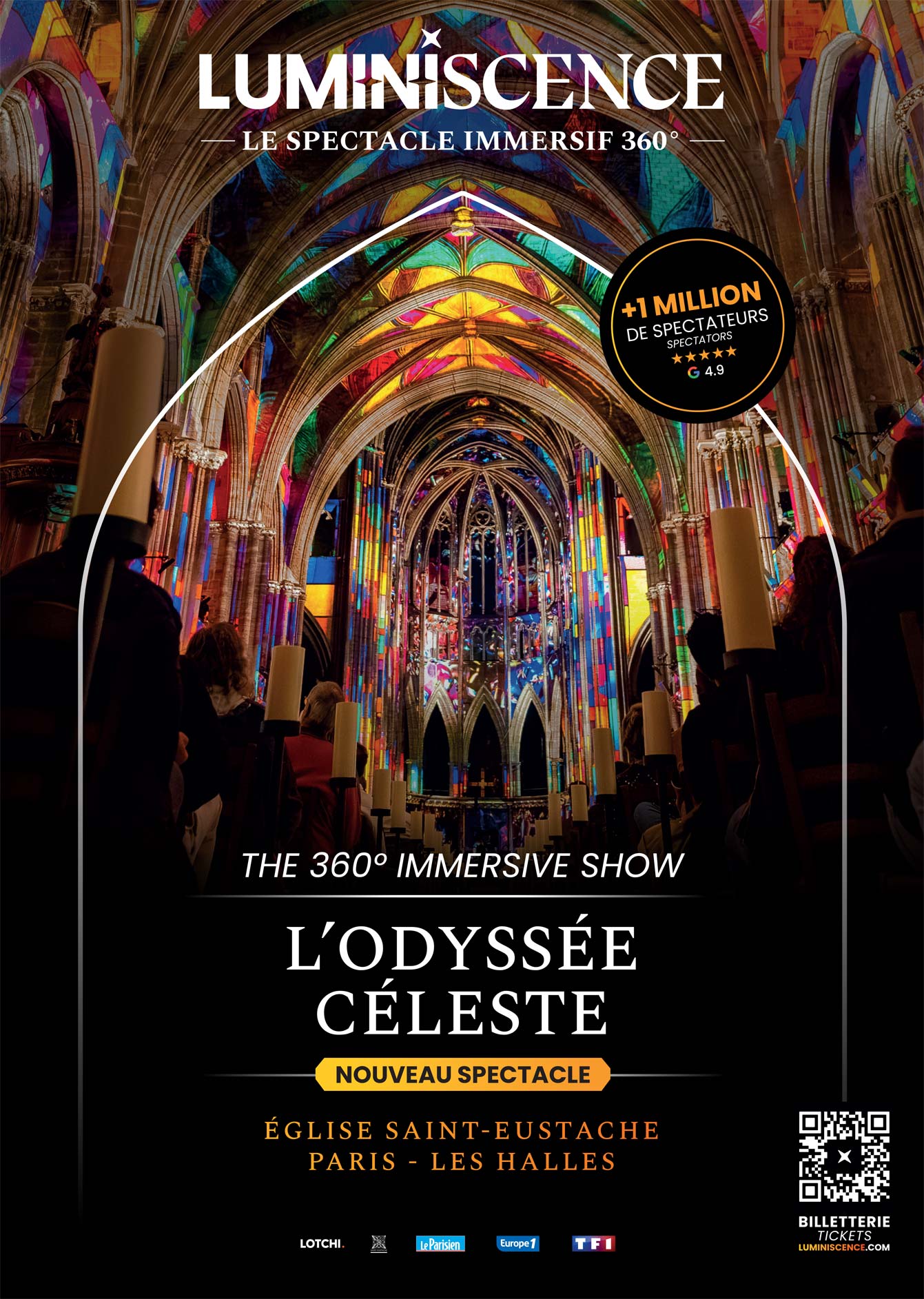 L'affiche de L'Odyssée Céleste, le nouveau spectacle immersif de LUMINISCENCE