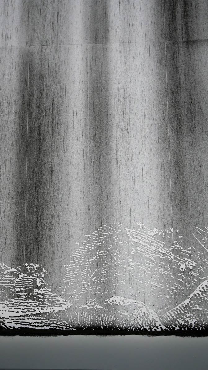 Détail : Mont-Valérien, Poudre d’acier aimantée, 4 x 11 m, 2025, Nicolas Daubanes