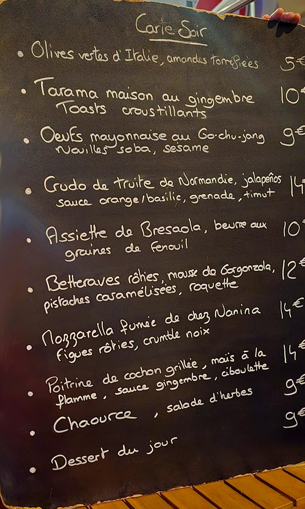 La carte de la Réserve Paris