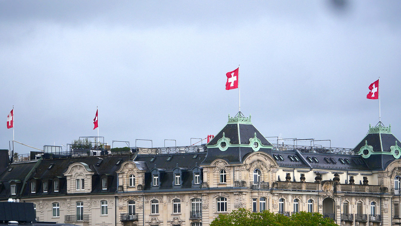 hôtel Baur au Lac, situé au bord du lac et de la Talstrasse,