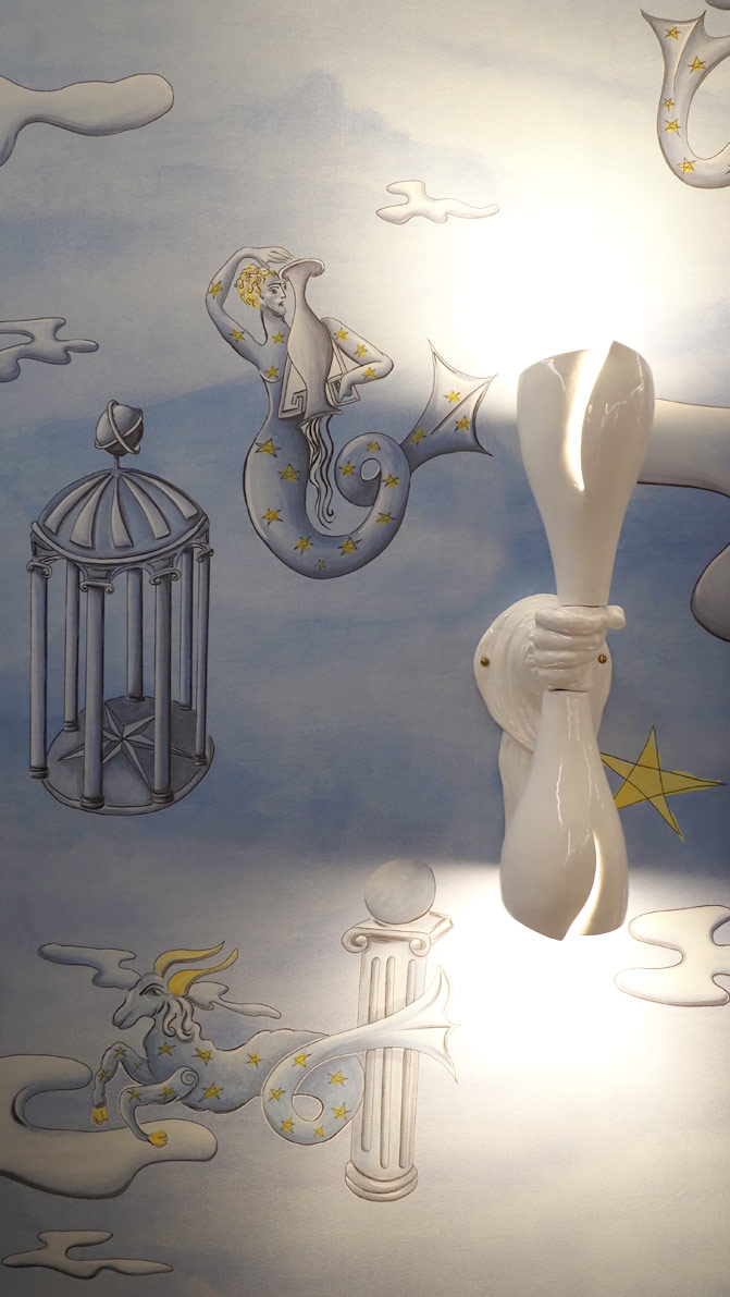 papier peint ciel étoilé et signes du zodiaque, Vincent Darré Paris 14e