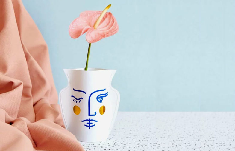 OCTAEVO | Petit vase en papier blanc Janus - Octaevo
