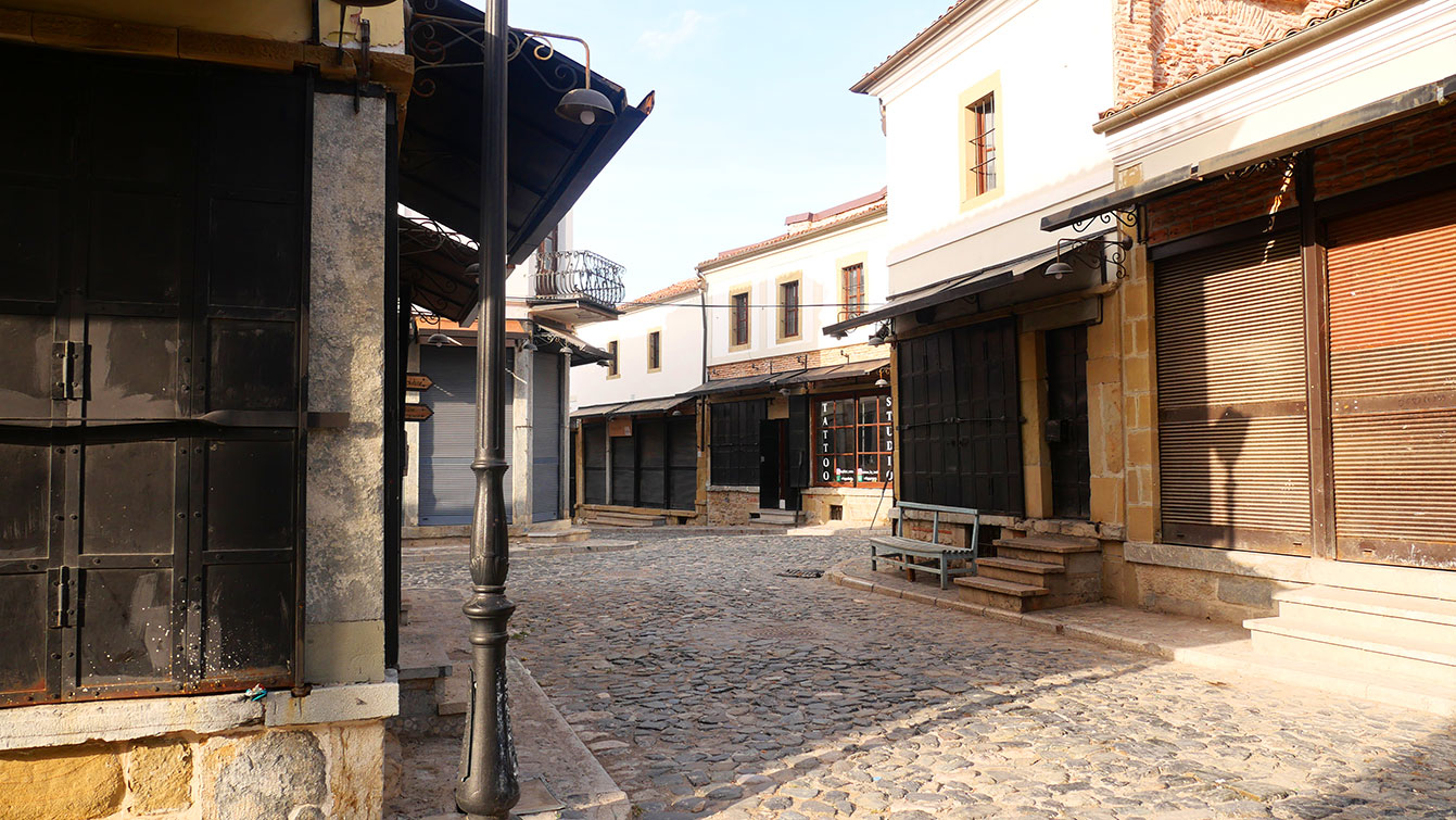 Dans le quartier du vieux bazar de Korçë 