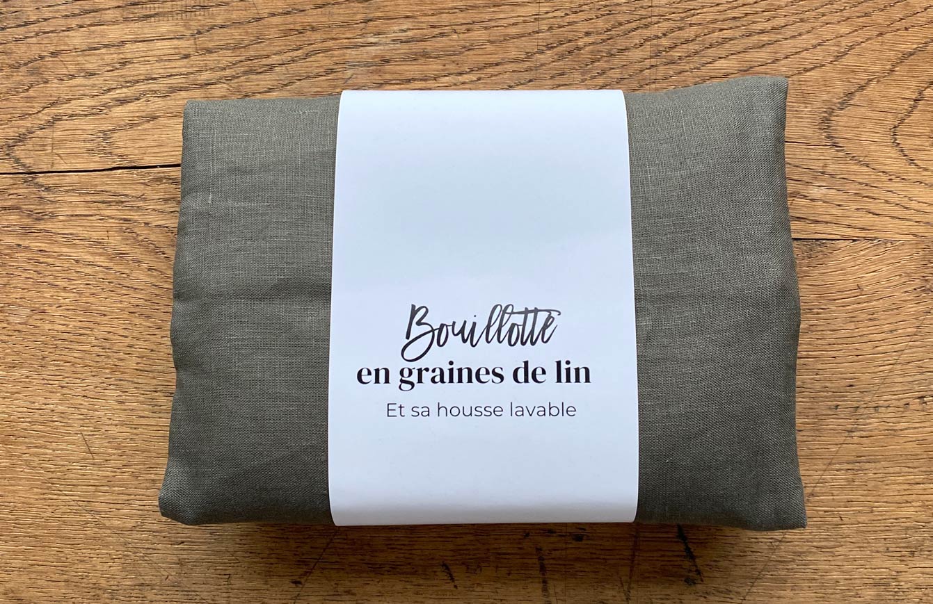 A DEMAIN | Bouillotte sèche en lin, 45 €