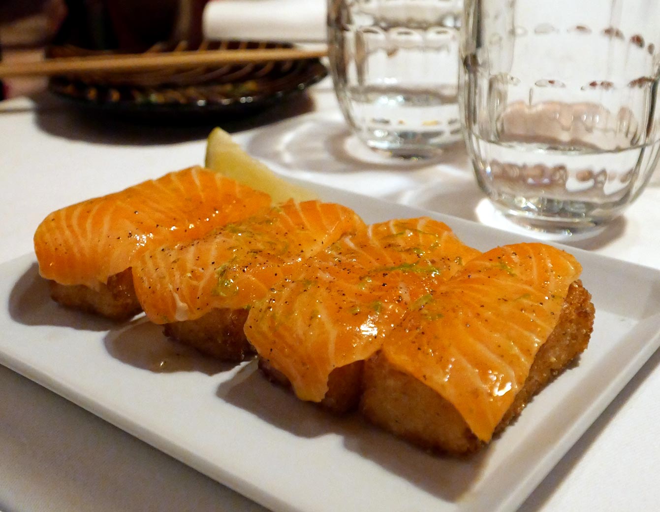restaurant Dragon : riz crispy saumon