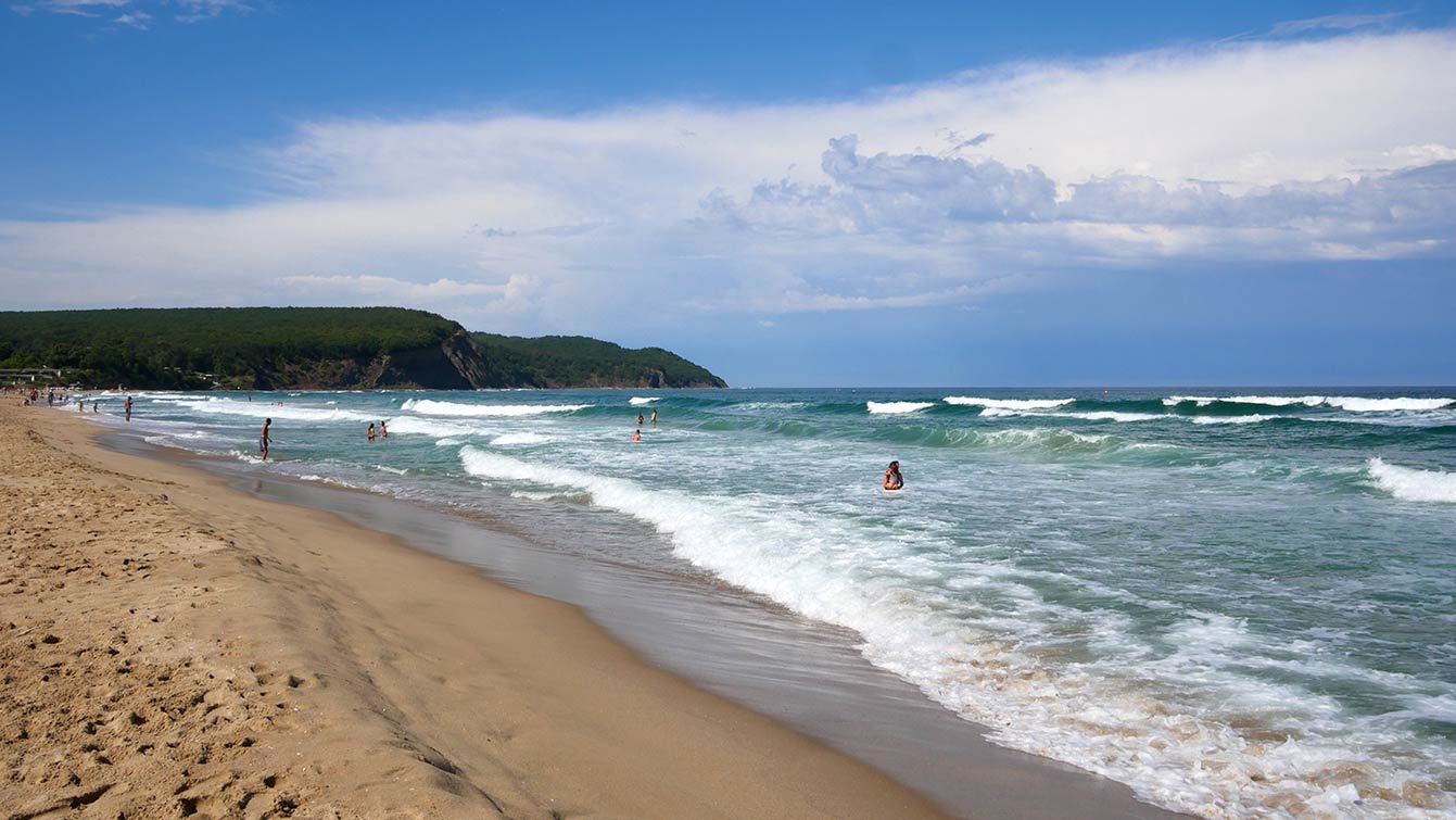 la plage d'Irakli, Bulgarie