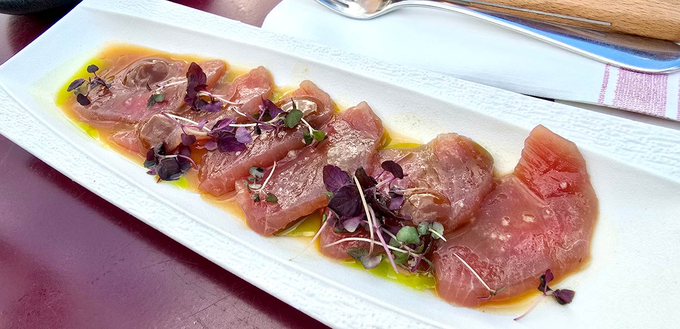 Sashimi de riviera, ponzu nashi, tamarin, Riviera Fuga, Paris